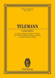 Telemann: Concerto G Major (Study Score) published by Eulenburg